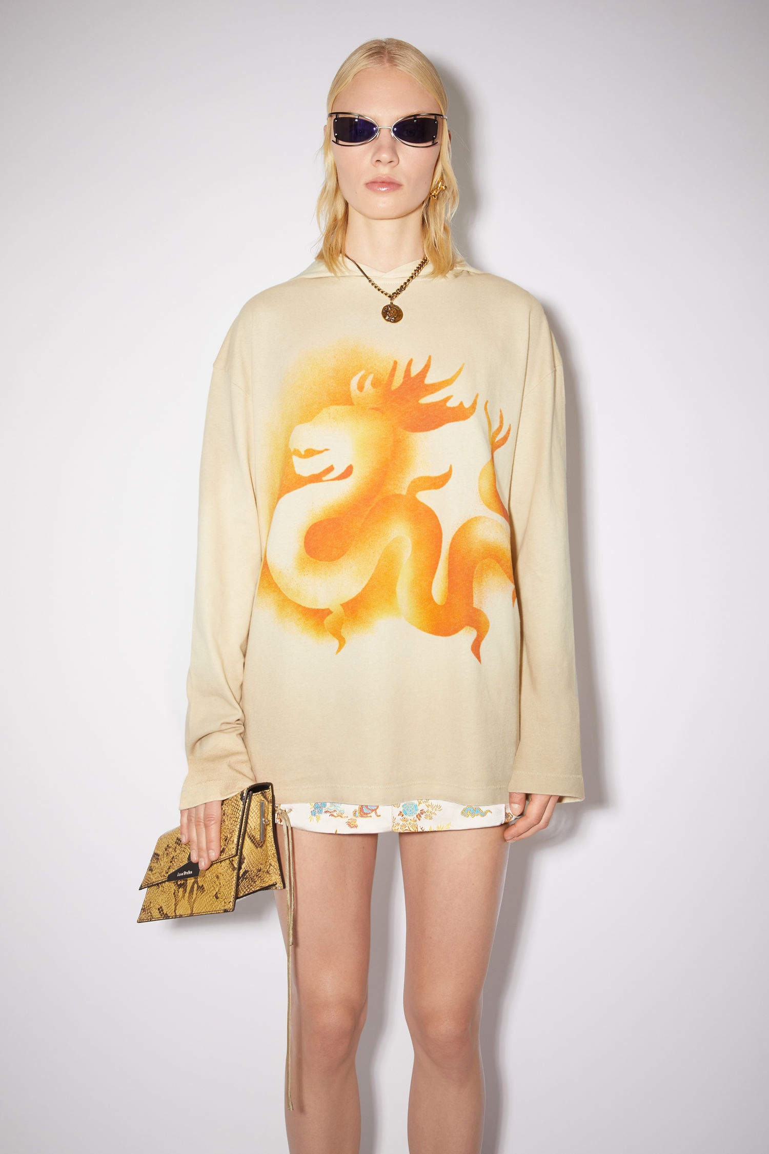 Hooded sweatshirt - Mushroom beige - 2