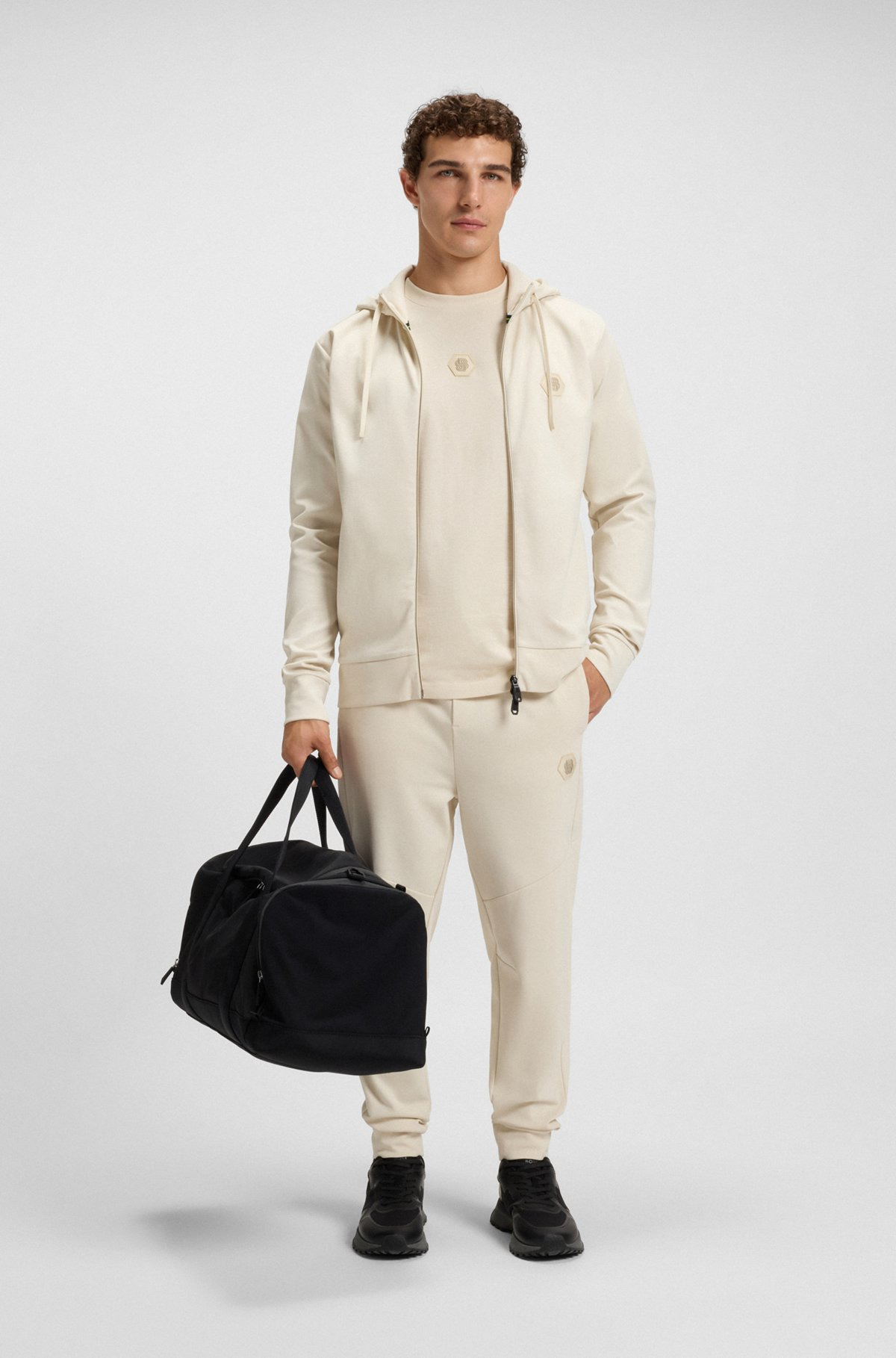 RELAXED-FIT HOODIE WITH DOUBLE B MONOGRAM - 4