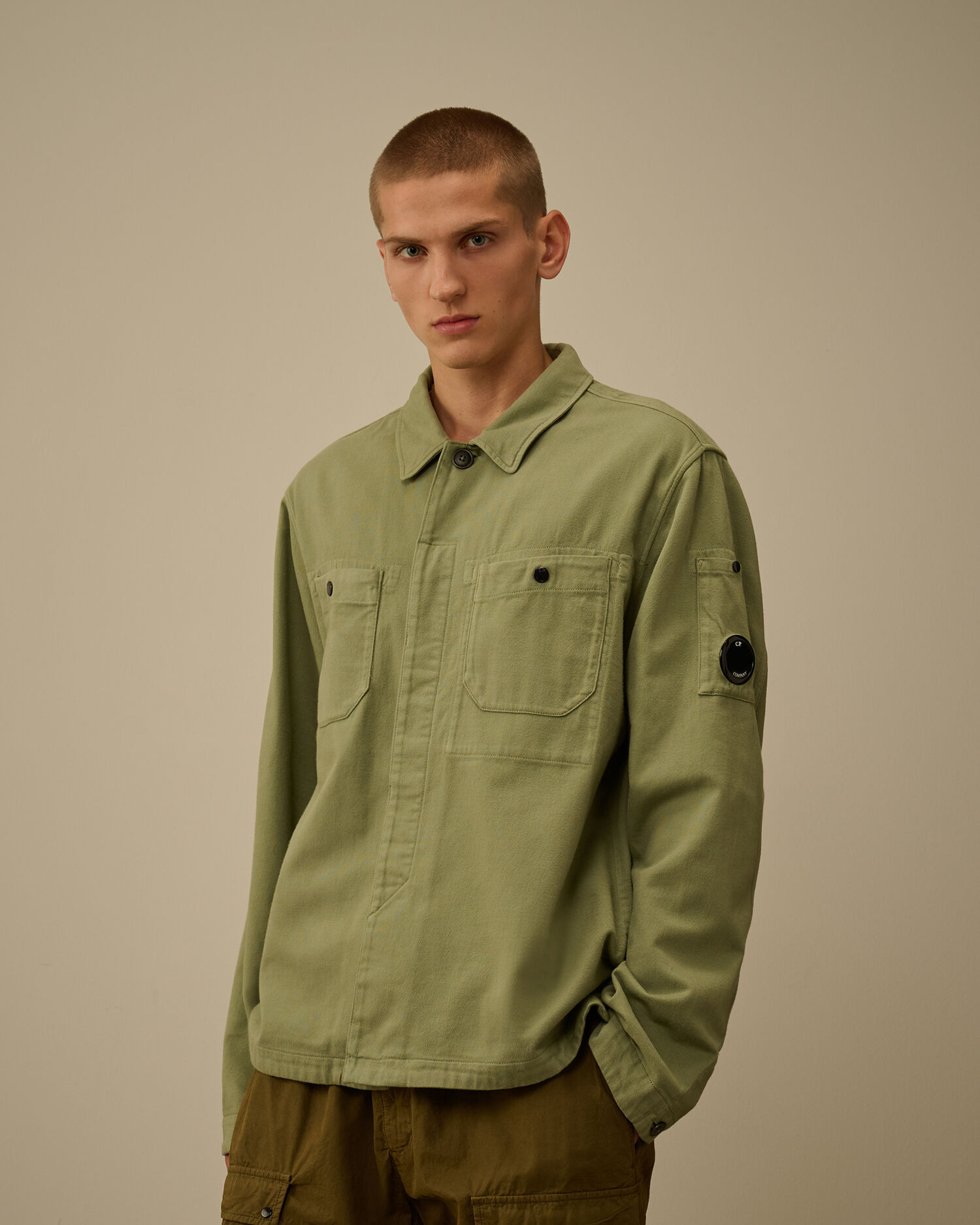 Armored Stretch Satin Lens Button Overshirt - 3