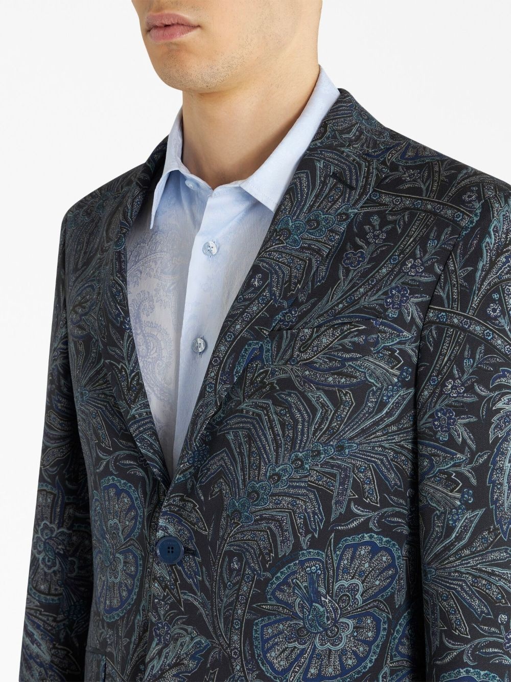 patterned floral-print buttoned jacket - 4