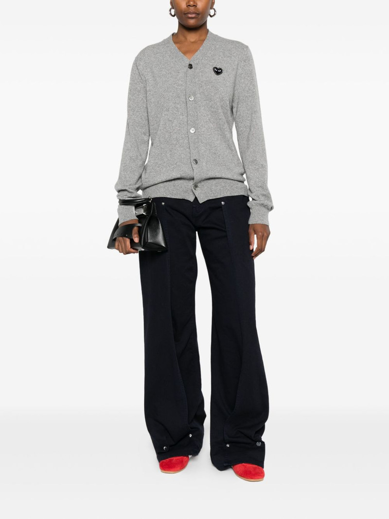 Comme des Garçons PLAY heart-emblem rhinestone-embellishment cardigan outlook