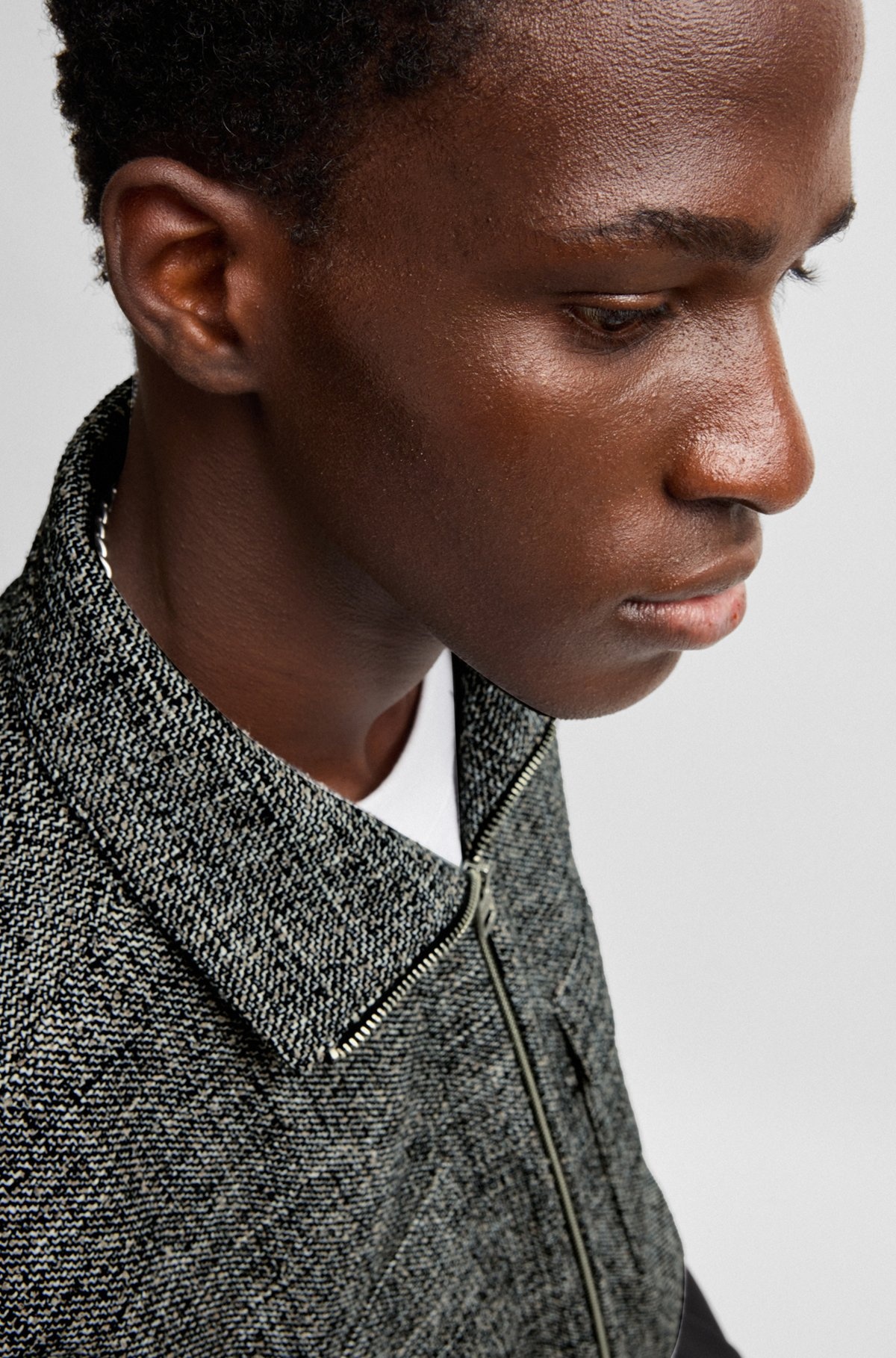 MODERN-FIT JACKET IN MOULINÉ TWEED - 5