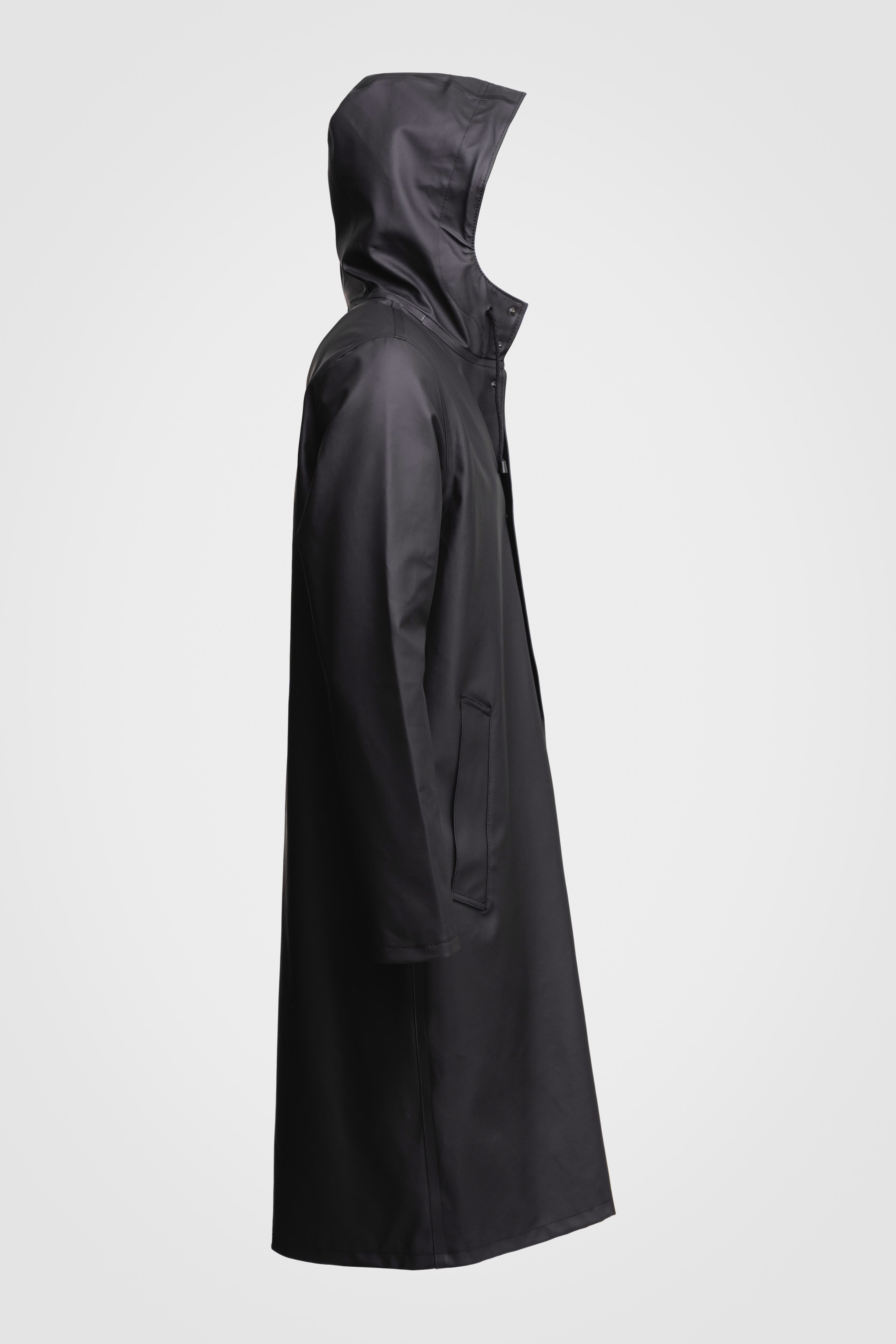 Stutterheim Stockholm Hooded Long Raincoat in Black at Nordstrom - 8