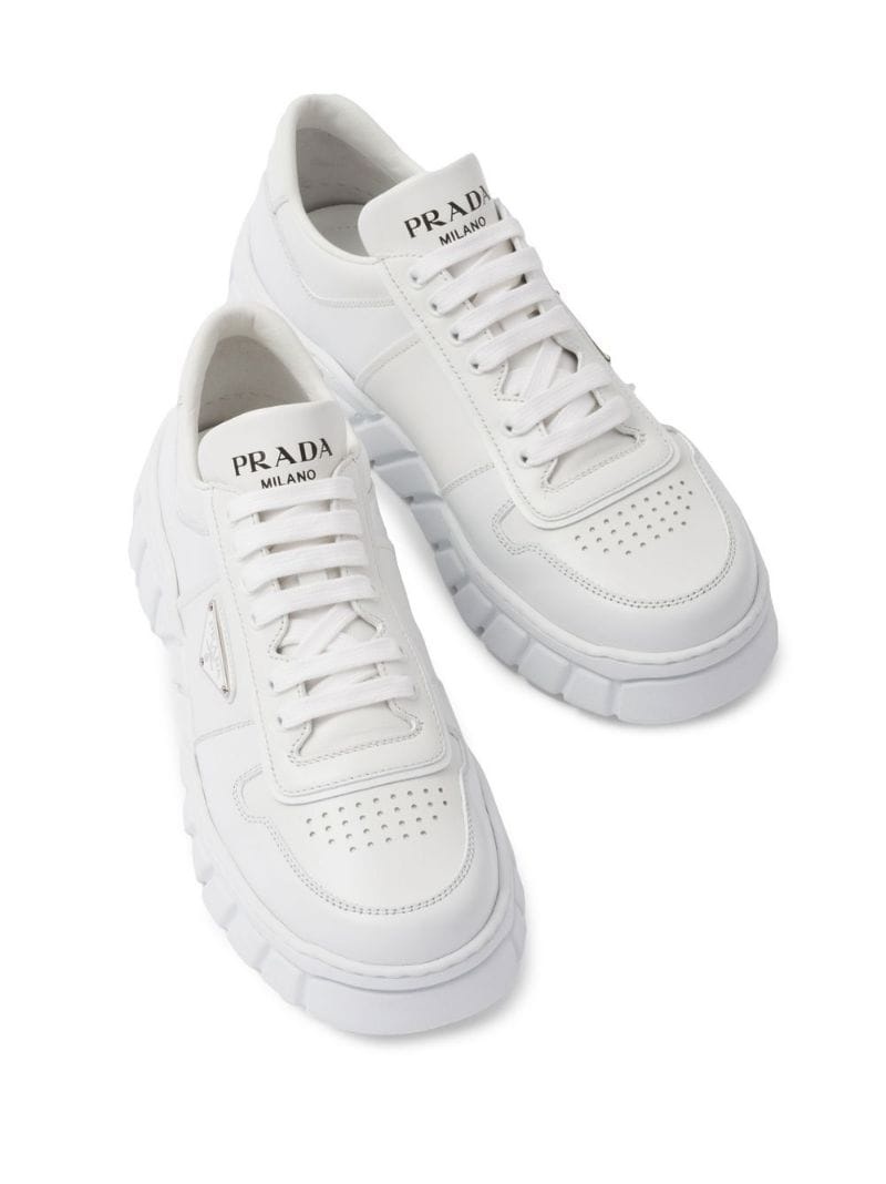 logo-plaque low-top sneakers - 4