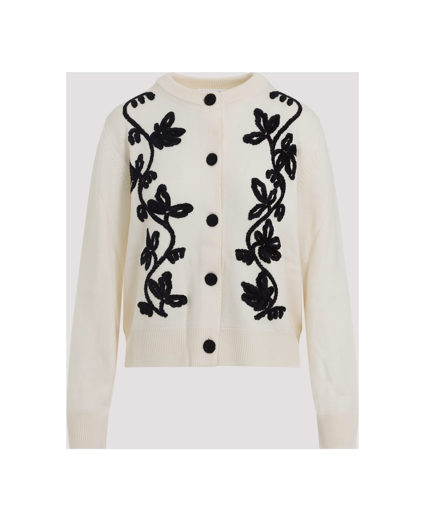 Cn Long Sleeves Cardigan With Velvet Embroidery - 3