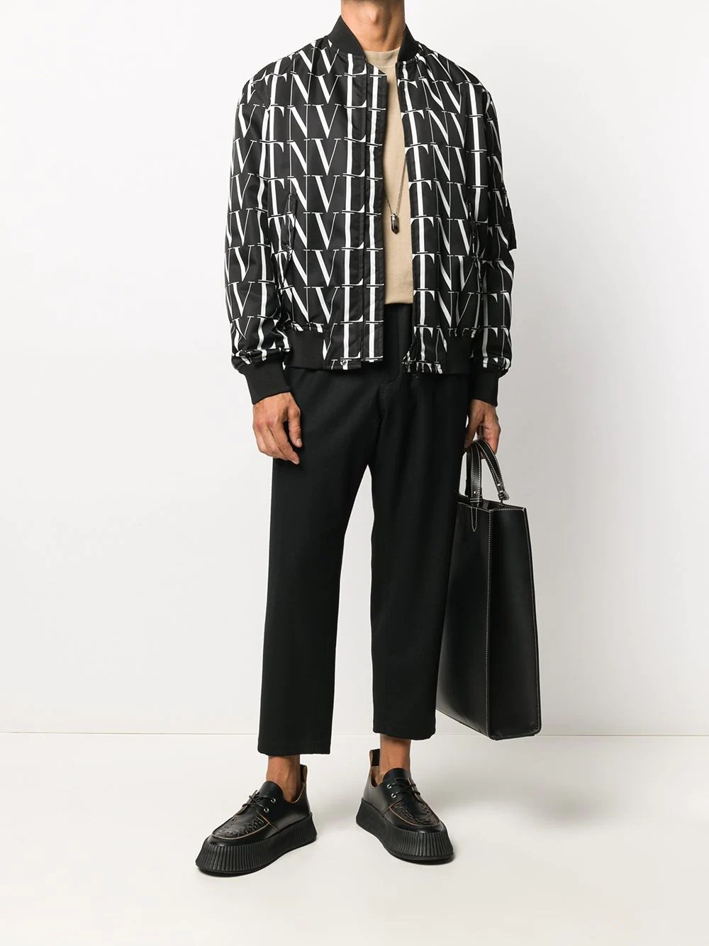 VLTN print bomber jacket - 2