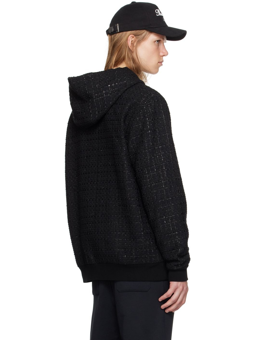 Black Tweed Hoodie - 3