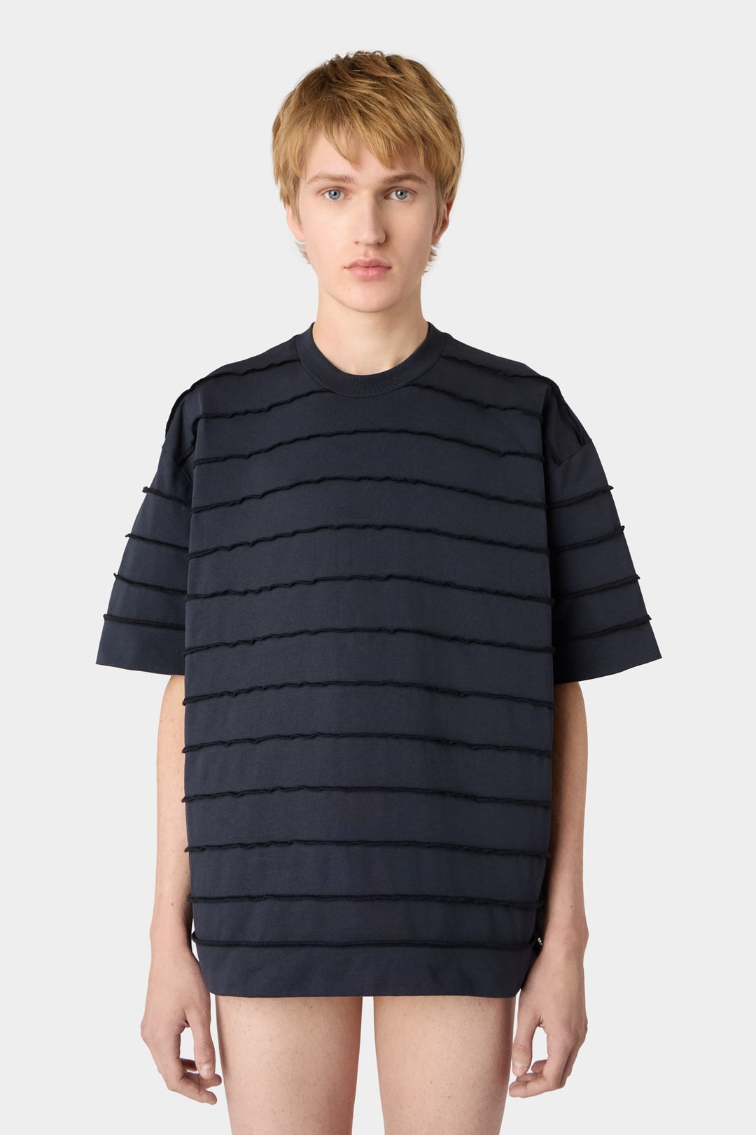 OVER T-SHIRT W/ CUTS / dark blue - 3