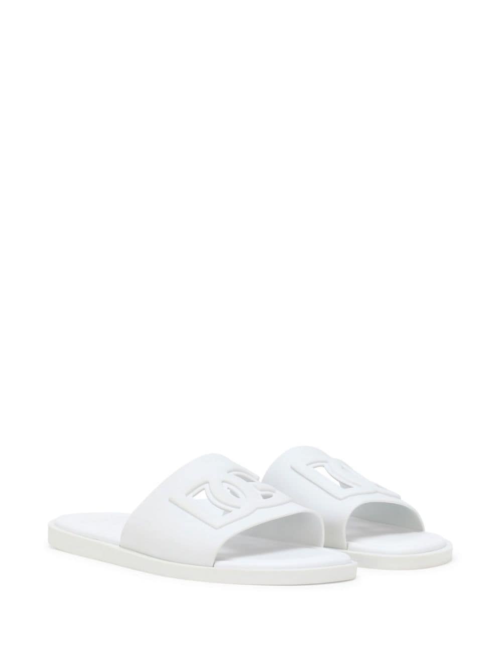 logo-embossed open-toe slides - 2
