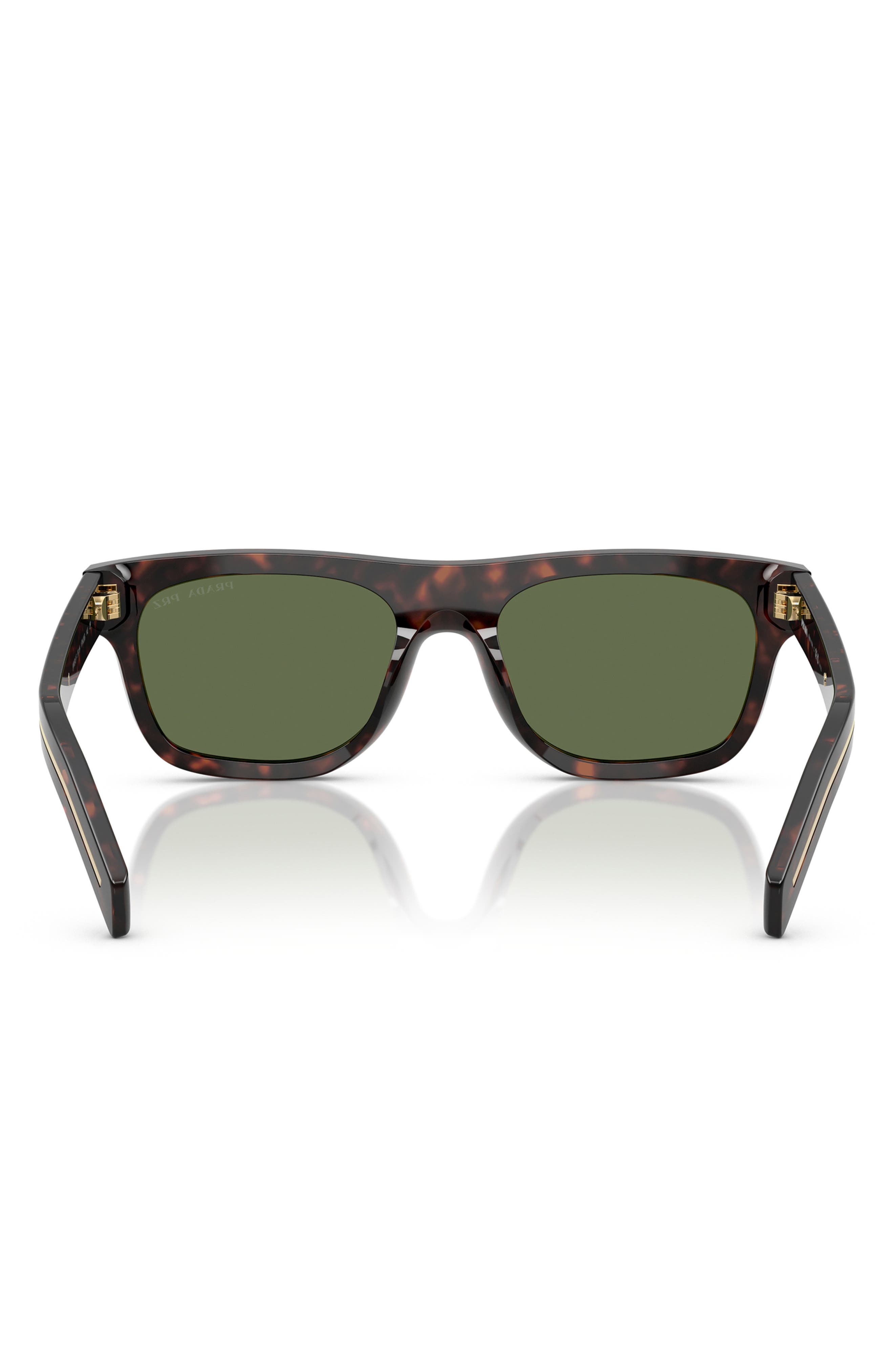 Prada 55mm Polarized Pillow Sunglasses in 17N20G55 Brown Tort at Nordstrom - 4