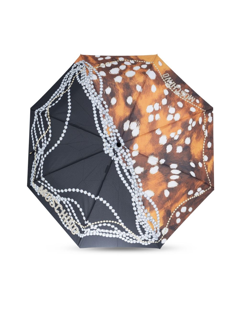 strung-pearls logo-print compact umbrella - 2