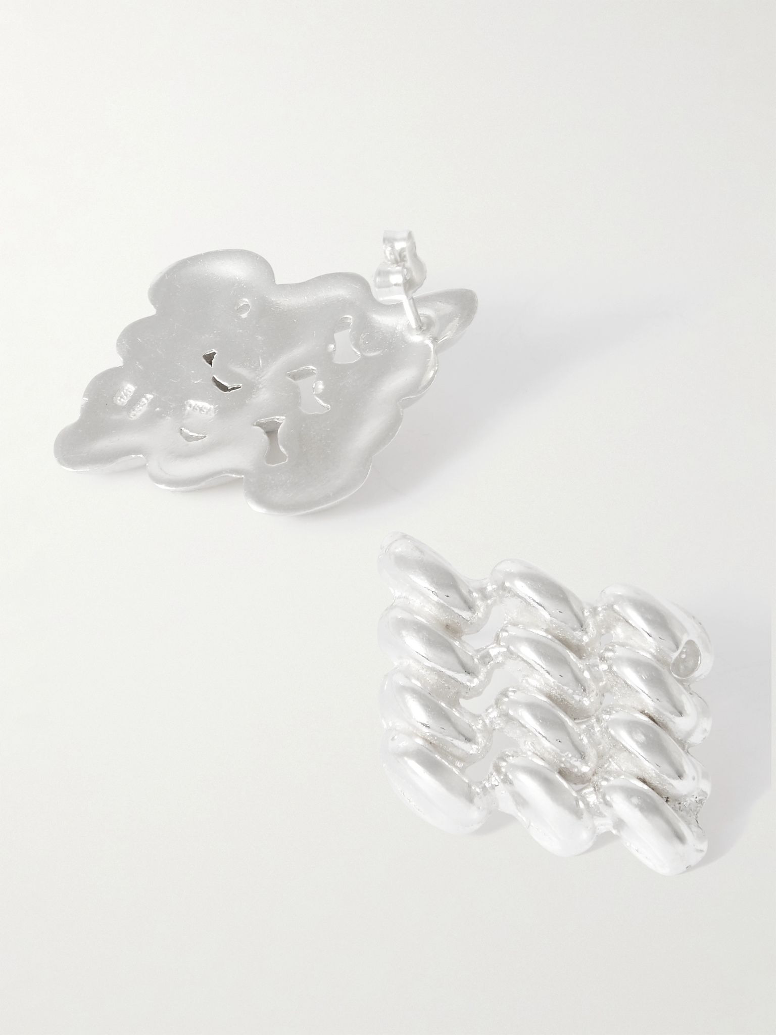 Chain Link silver earrings Silver - 3