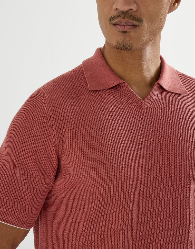 Cotton English rib knit polo 4