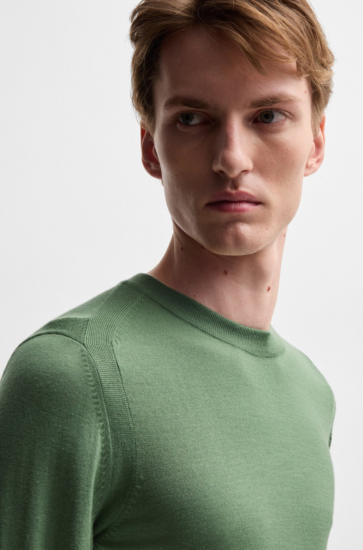 REGULAR-FIT SWEATER IN WOOL, SILK AND CASHMERE - 3