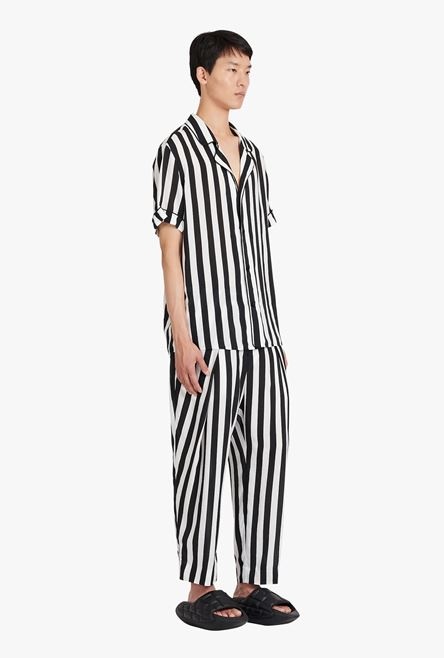 White and black eco-designed striped shirt - 7