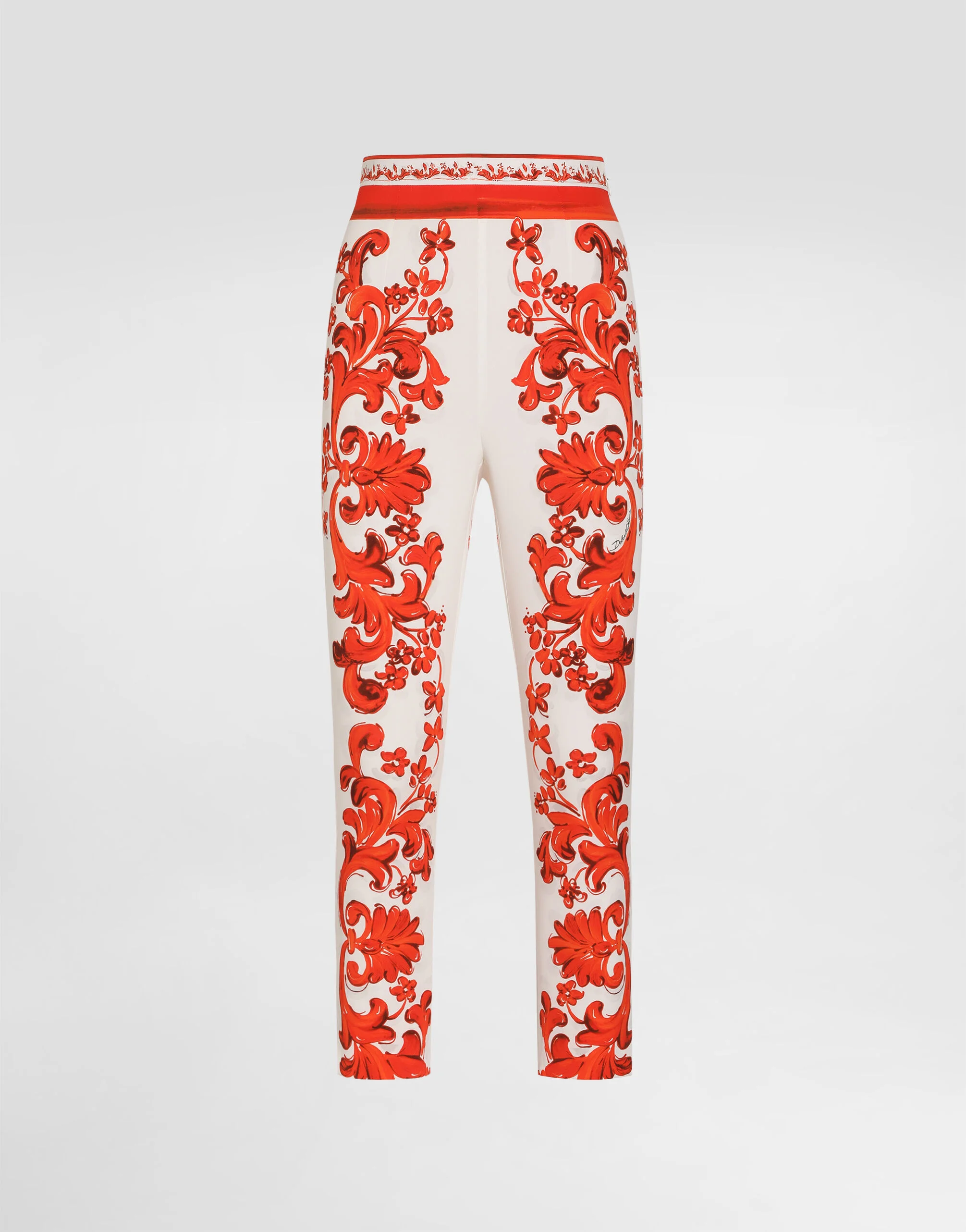 Majolica-print charmeuse leggings - 1