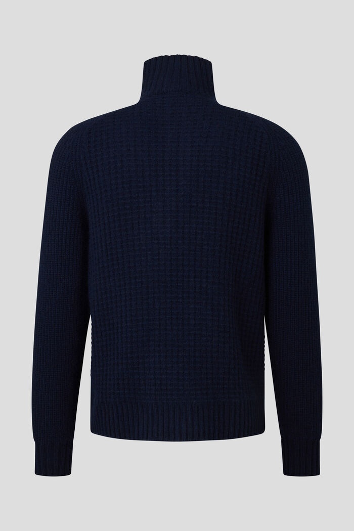 Rey Cashmere half-zipper pullover in Navy blue - 5