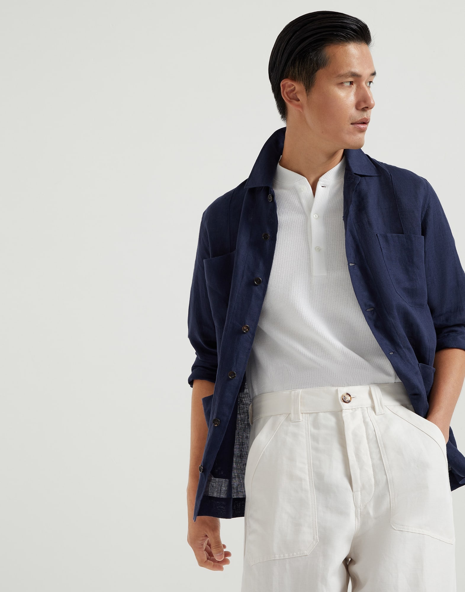 Linen easy fit guayabera - 4