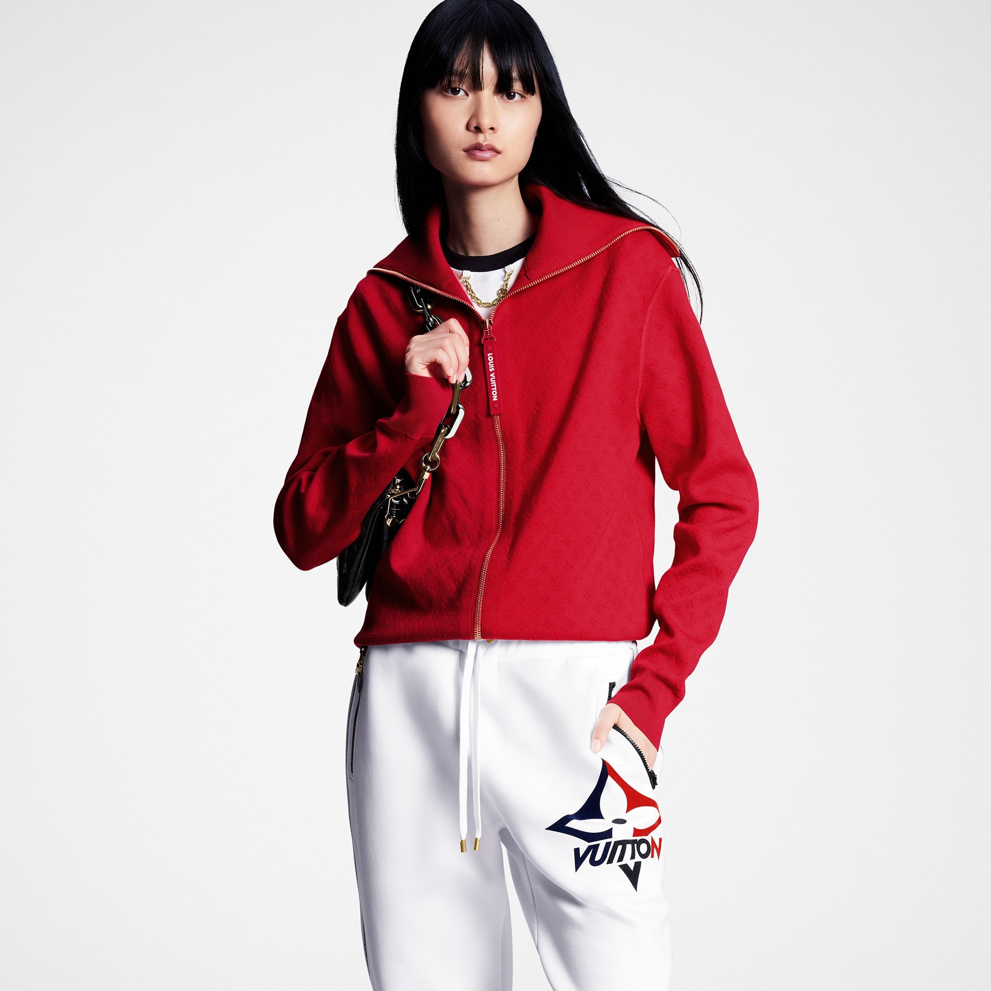 Monogram Jacquard Ribbed Collar Cardigan - 5