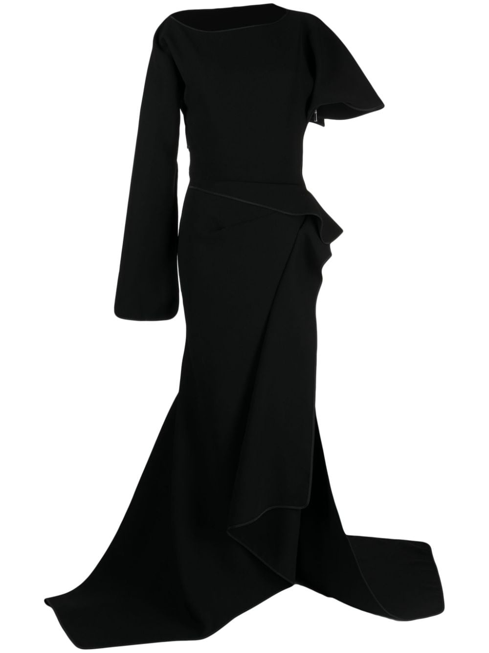 asymmetric draped gown - 1