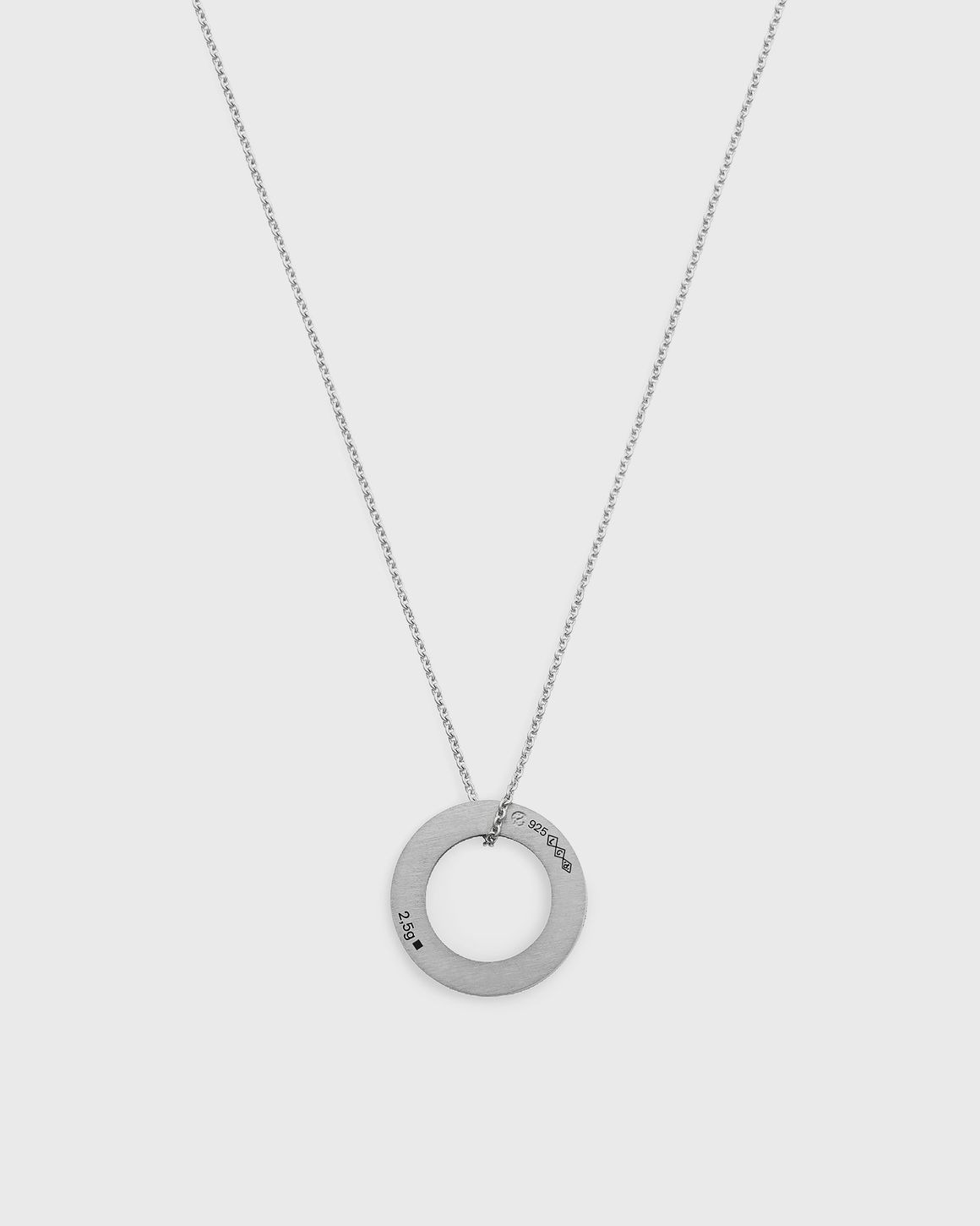 2.5g-polished sterling silver-round-necklace - 3