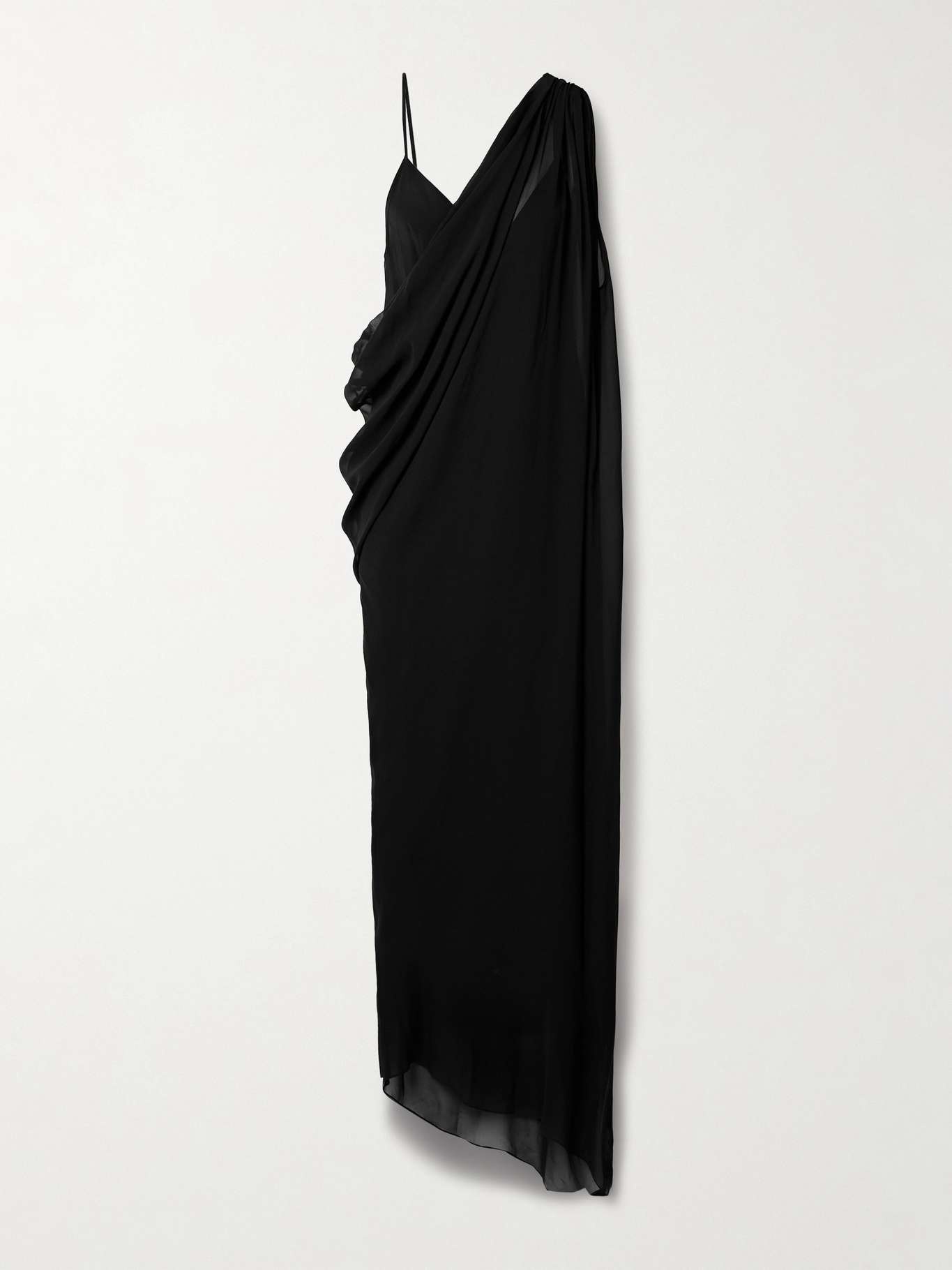 Taj one-shoulder layered draped silk-chiffon maxi dress - 1