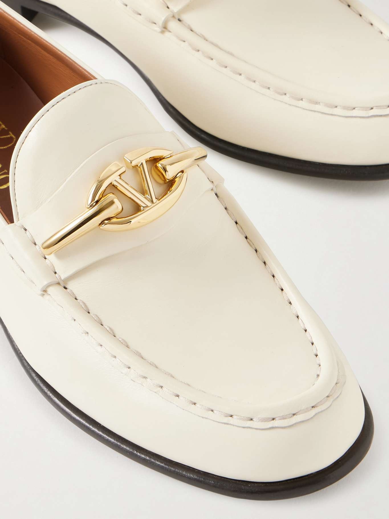 VLOGO Gate embellished leather loafers - 4