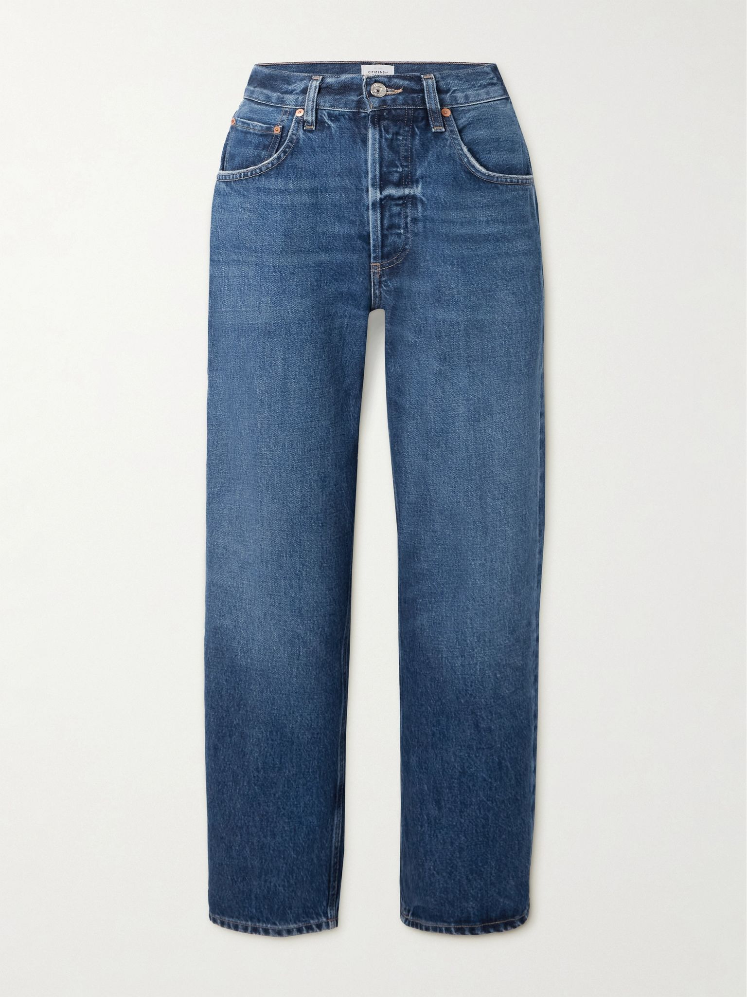 Dahlia cropped low-rise boyfriend jeans Mid denim - 1