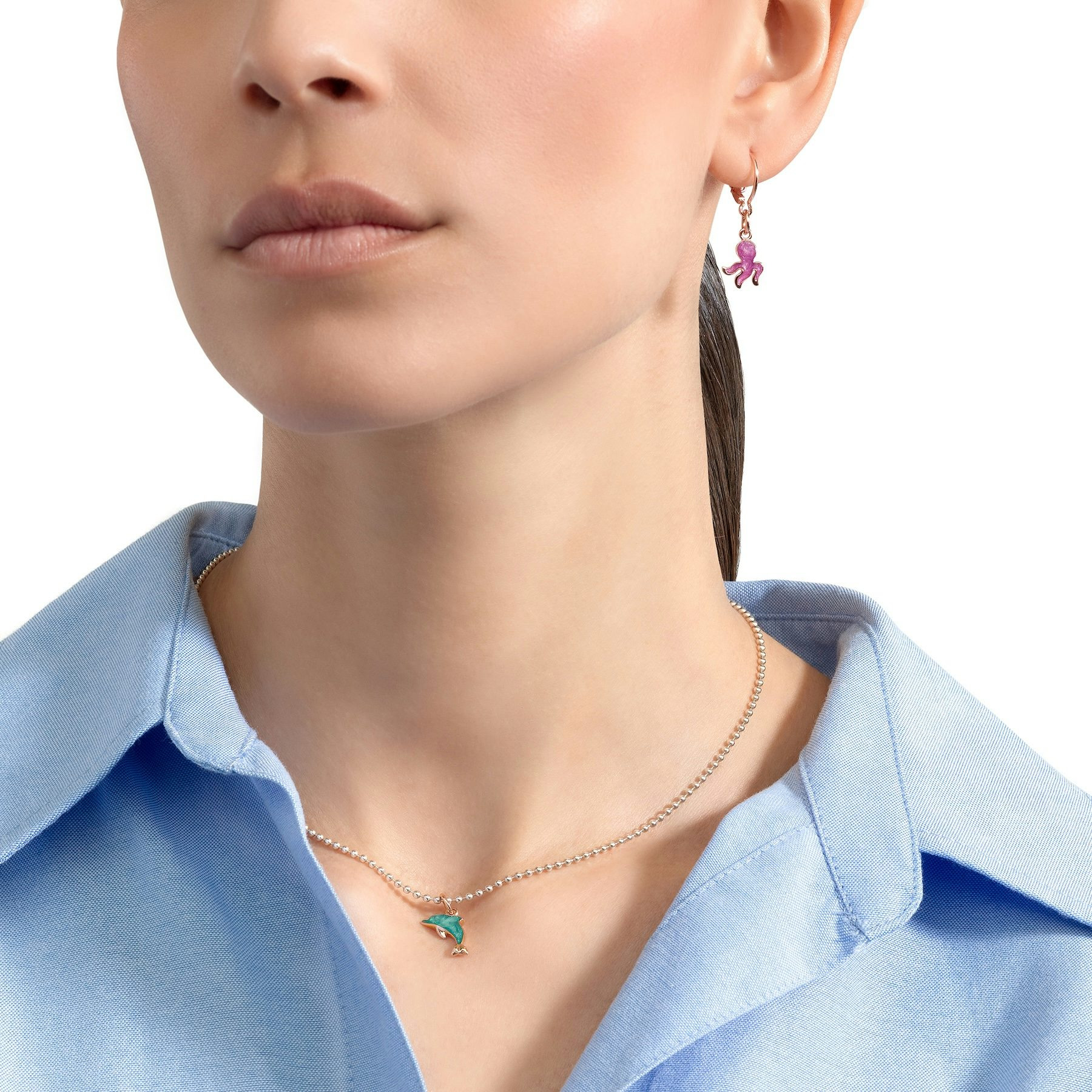 ROSE GOLD & ENAMEL OCTOPUS CHARM - 4