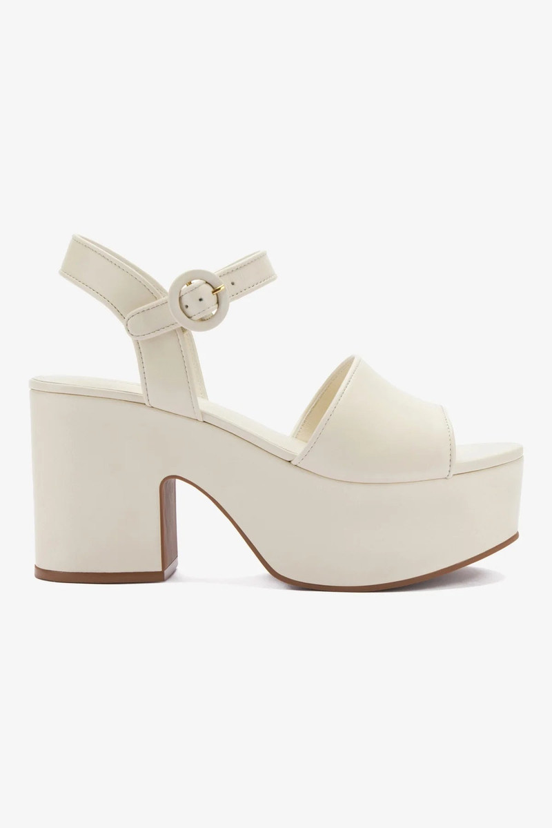 Miso Platform Strap Sandal In Ivory Leather 1