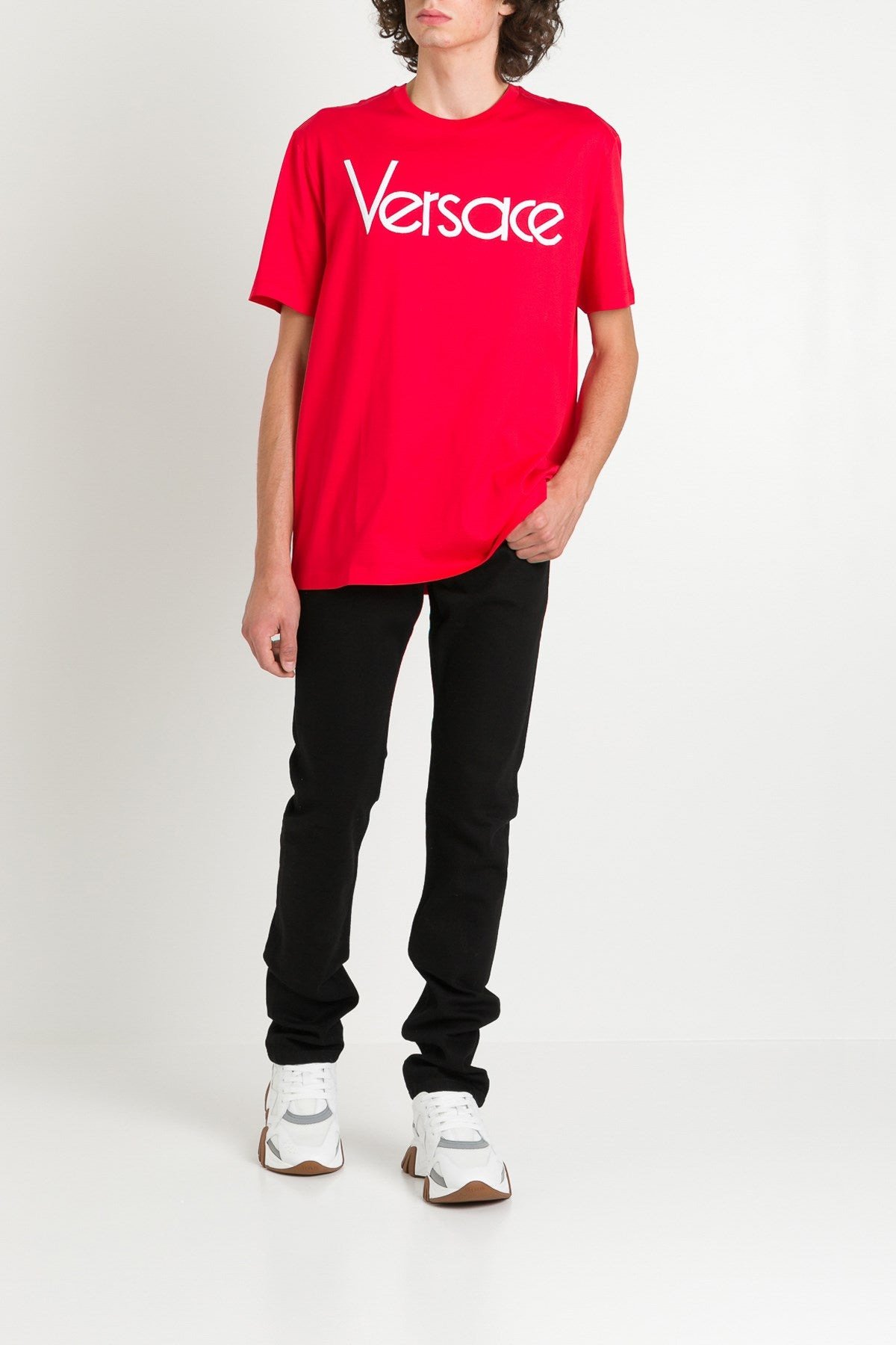Versace Men Embroidered Logo Tee - 4