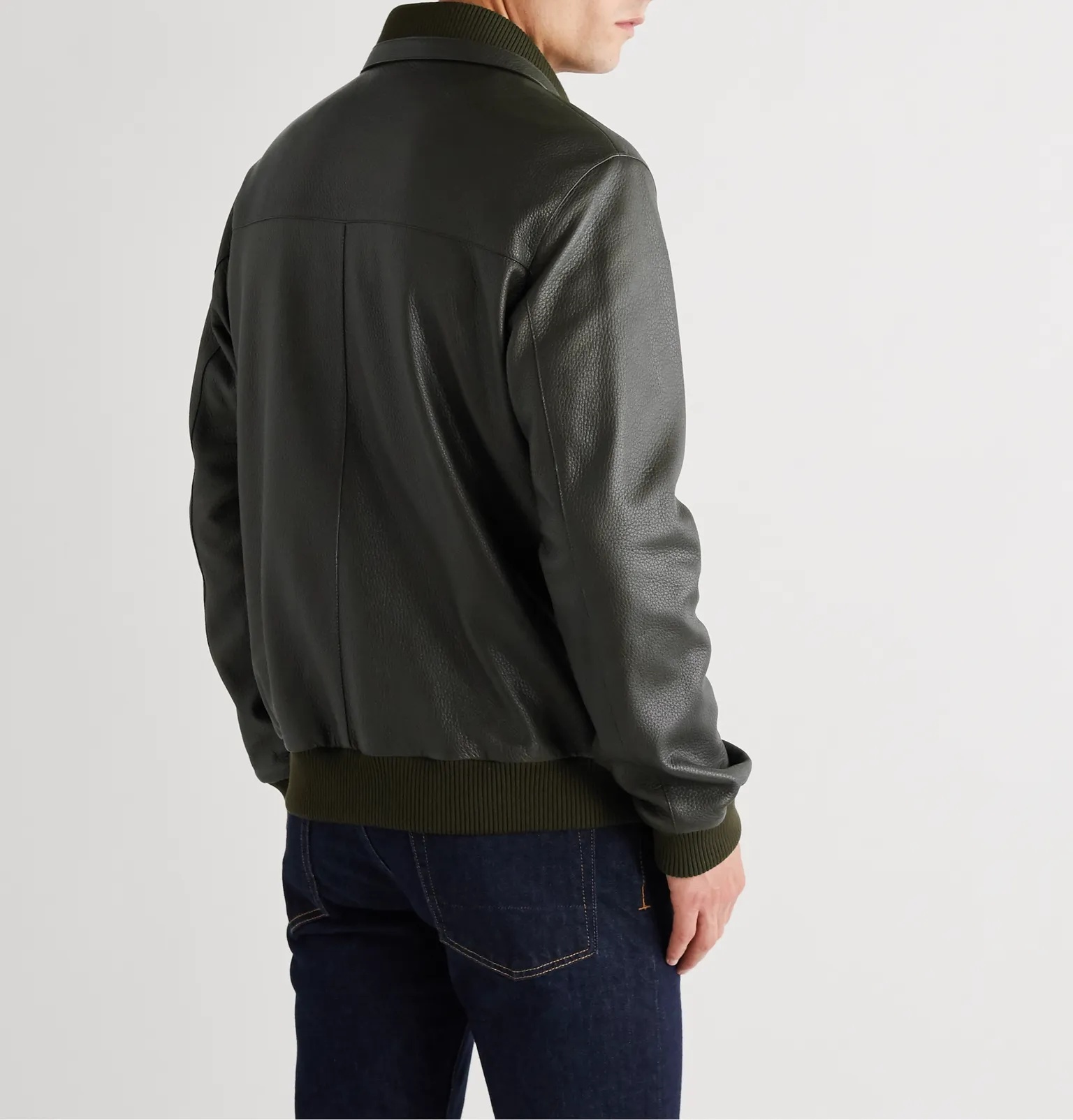 Full-Grain Leather Bomber Jacket - 4