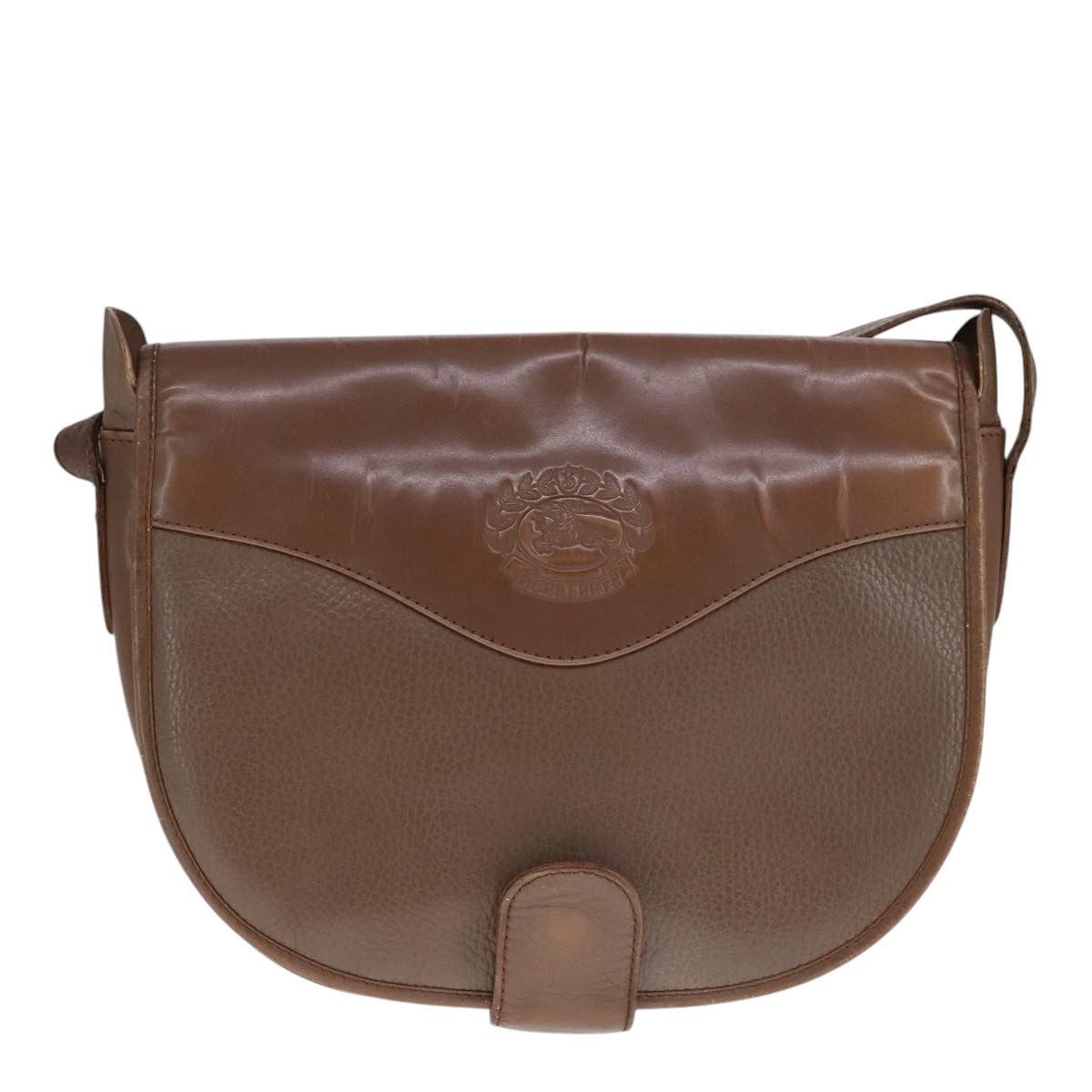 Burberry Shoulder Bag Leather Brown Silver - 13