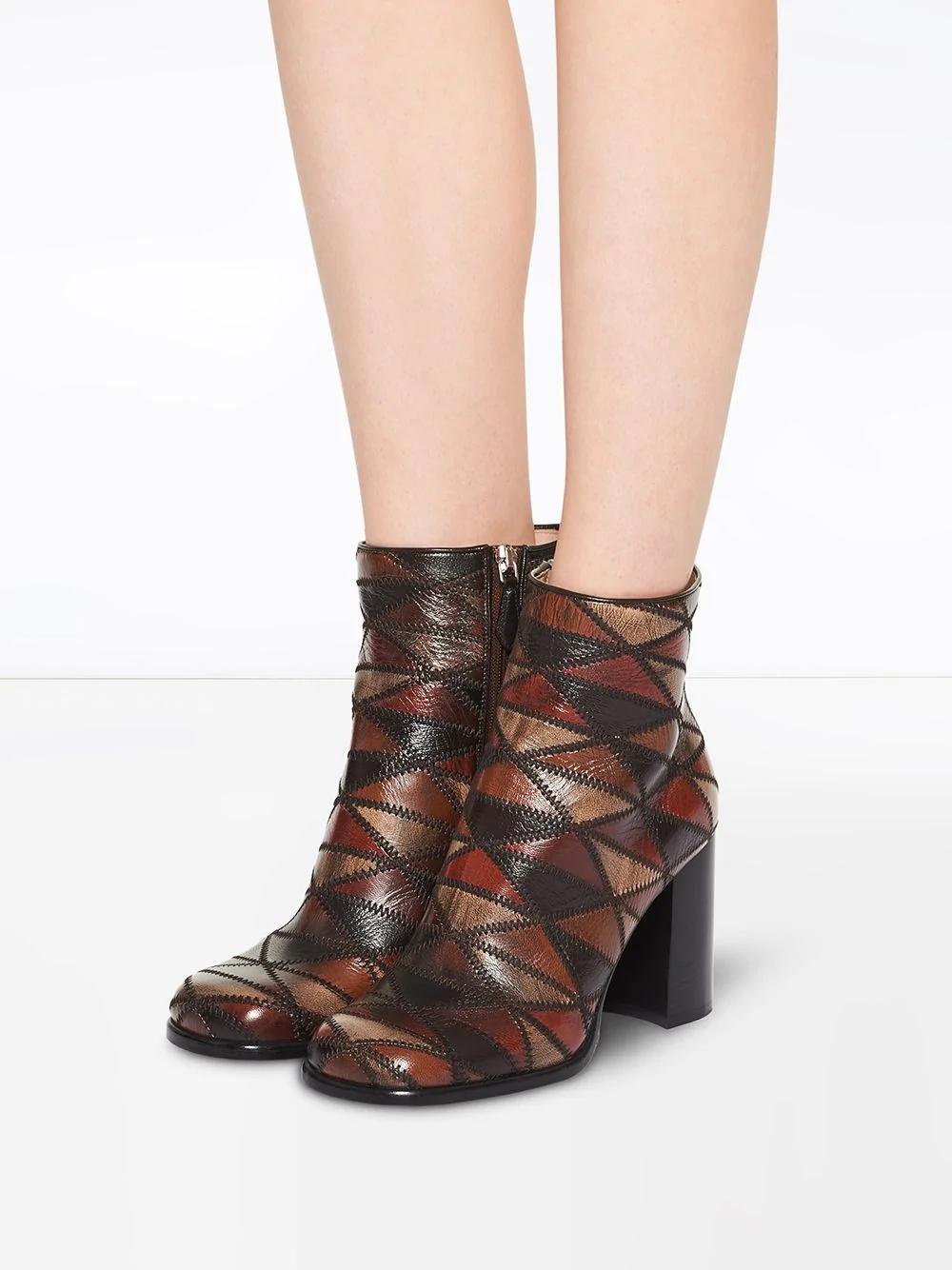 geometric pattern ankle boots - 5