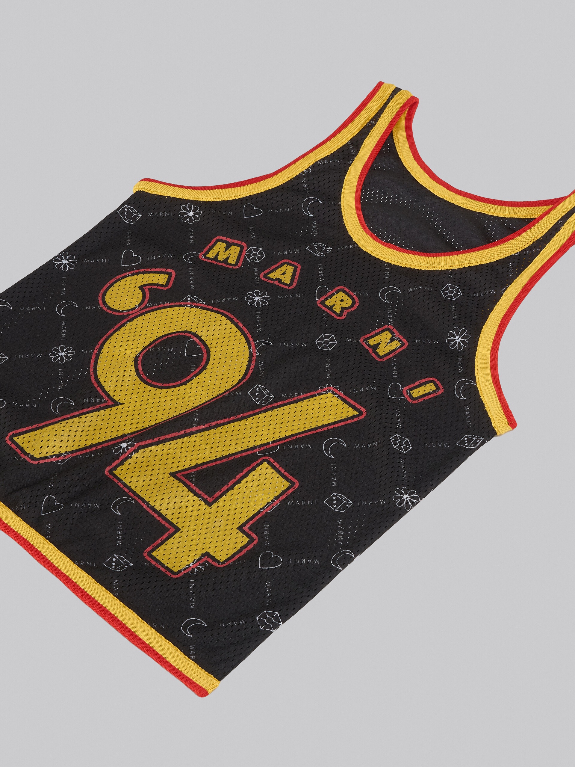BLACK TANK-TOP SHOPPING BAG WITH MARNIGRAM PRINT - 5