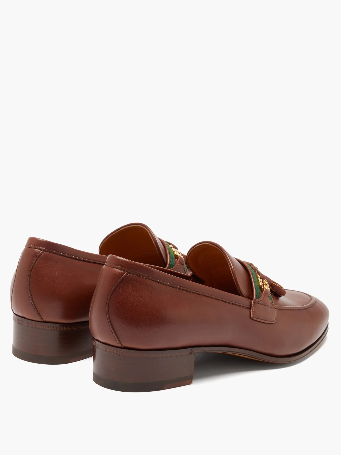 Paride Web-striped leather loafers - 4