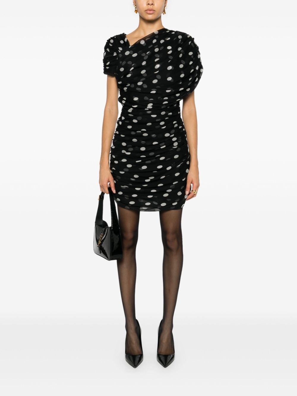 polka-dot silk minidress - 2
