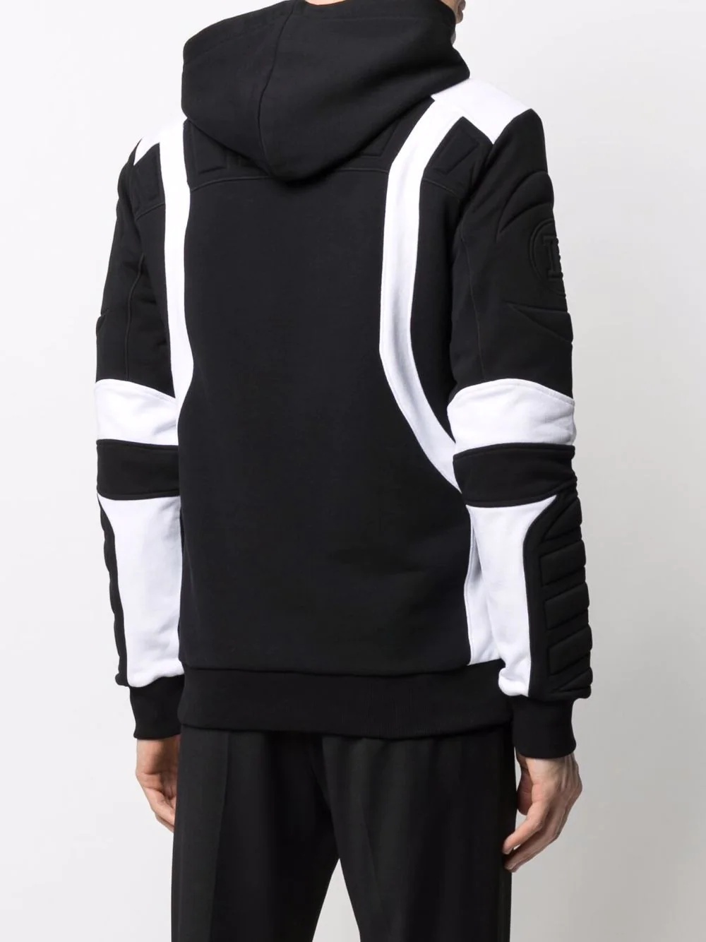 panelled logo-embellished hoodie - 4