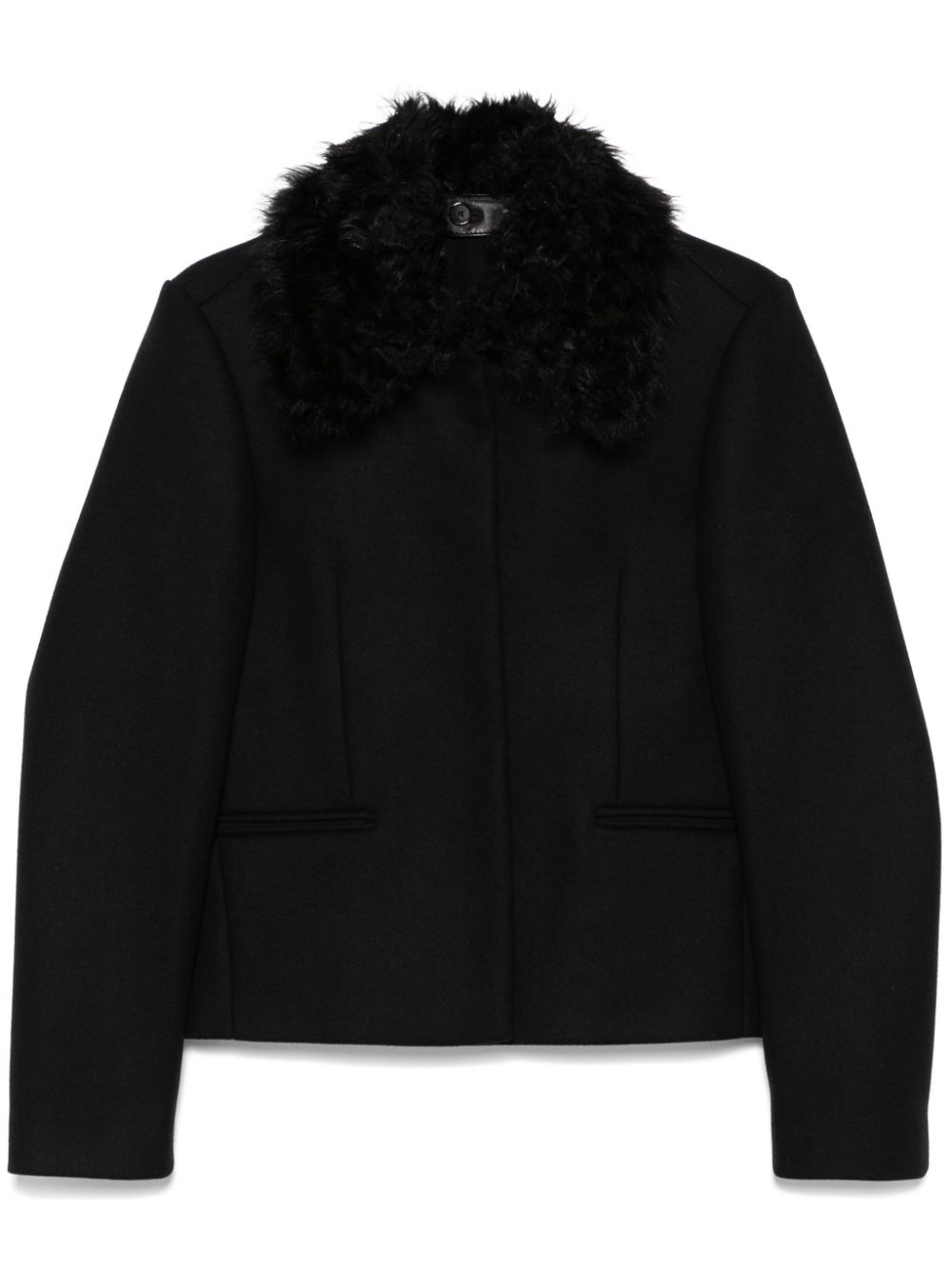 shearling-collar jacket - 1