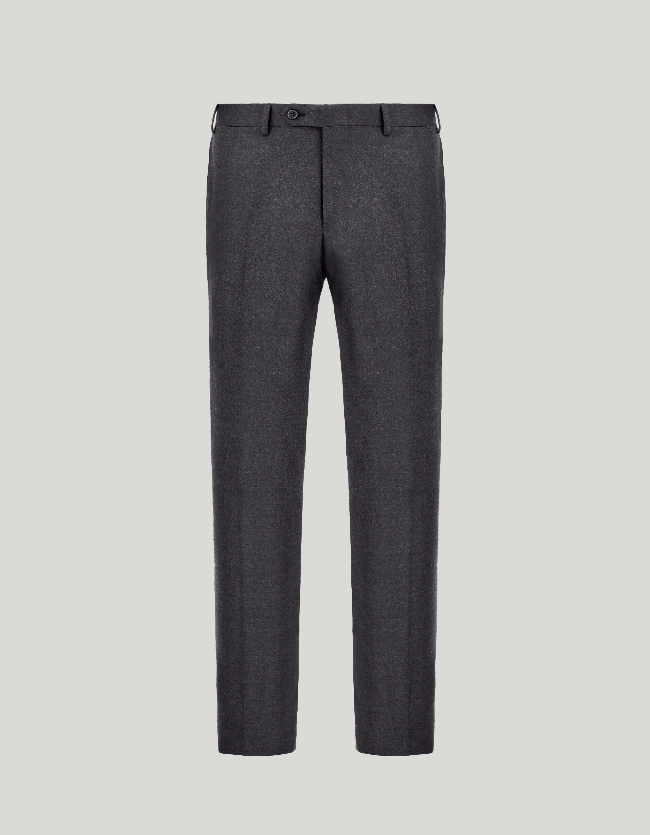 CHARCOAL GREY HIGH-WAISTED PLEATLESS WOOL PANTS - 1