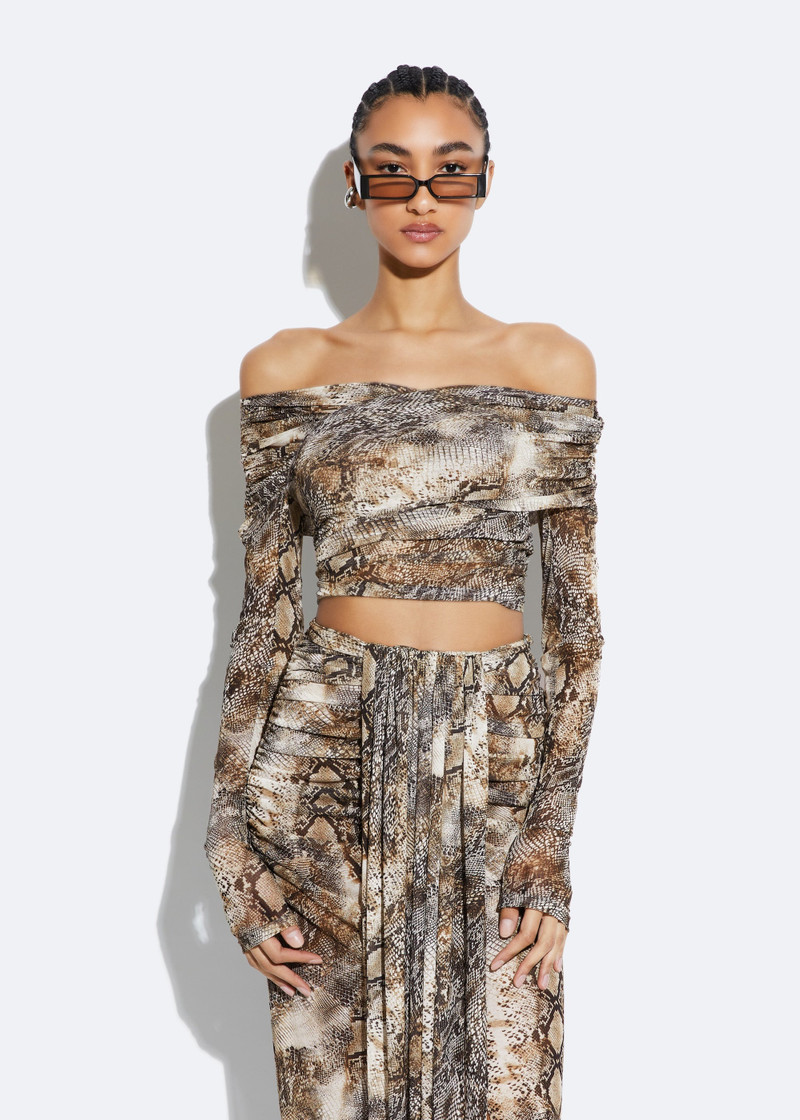 LAPOINTE Snake Mesh Wrap Top outlook