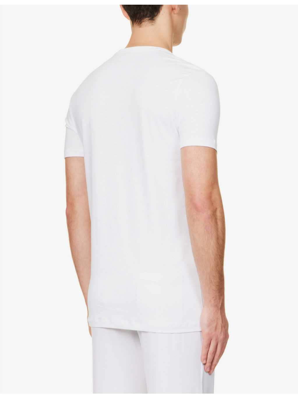 Regular-fit crewneck stretch-cotton T-shirt pack of two - 4