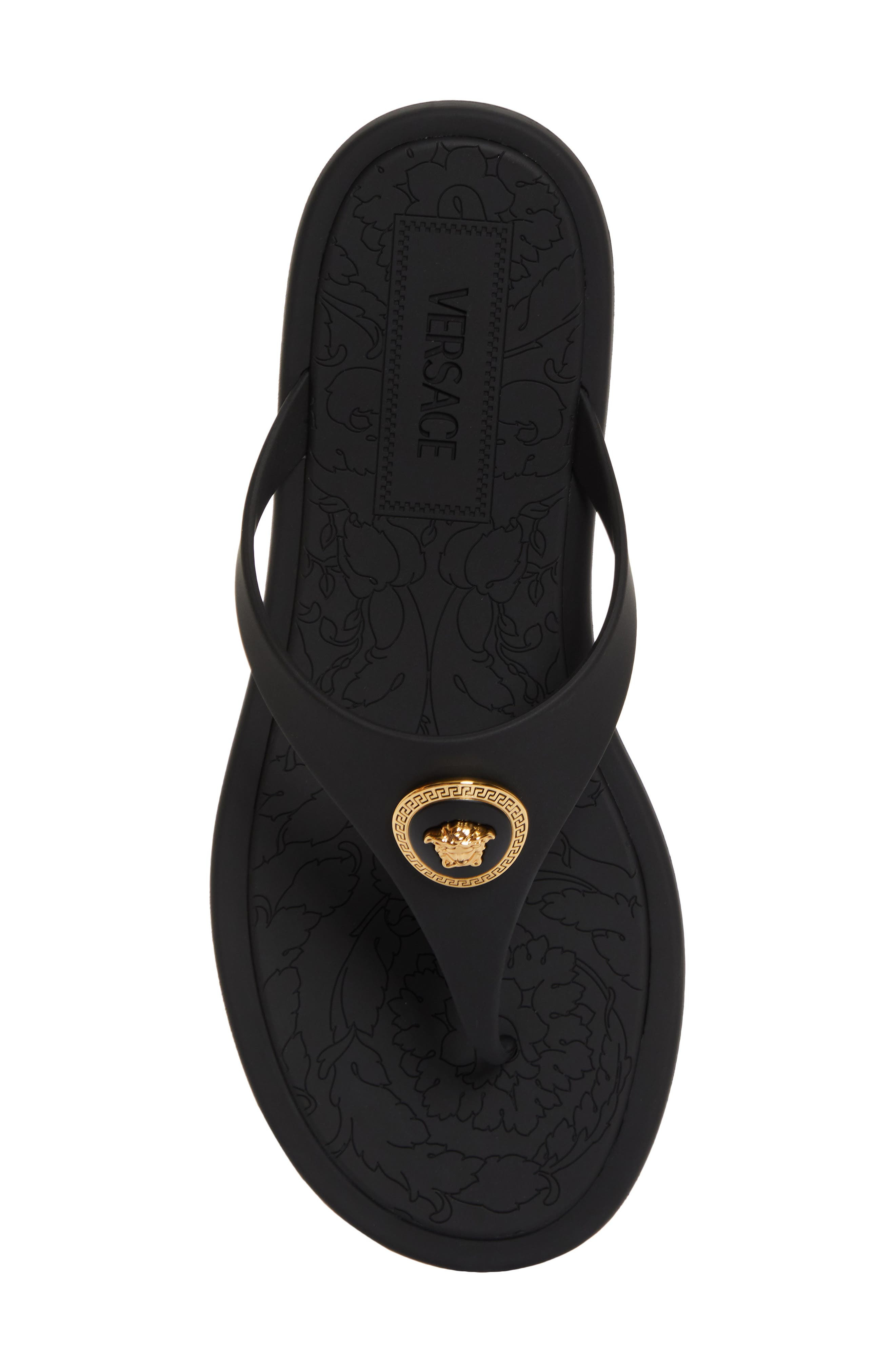 Versace Medusa Flip Flop in Black/Versace Gold at Nordstrom - 5