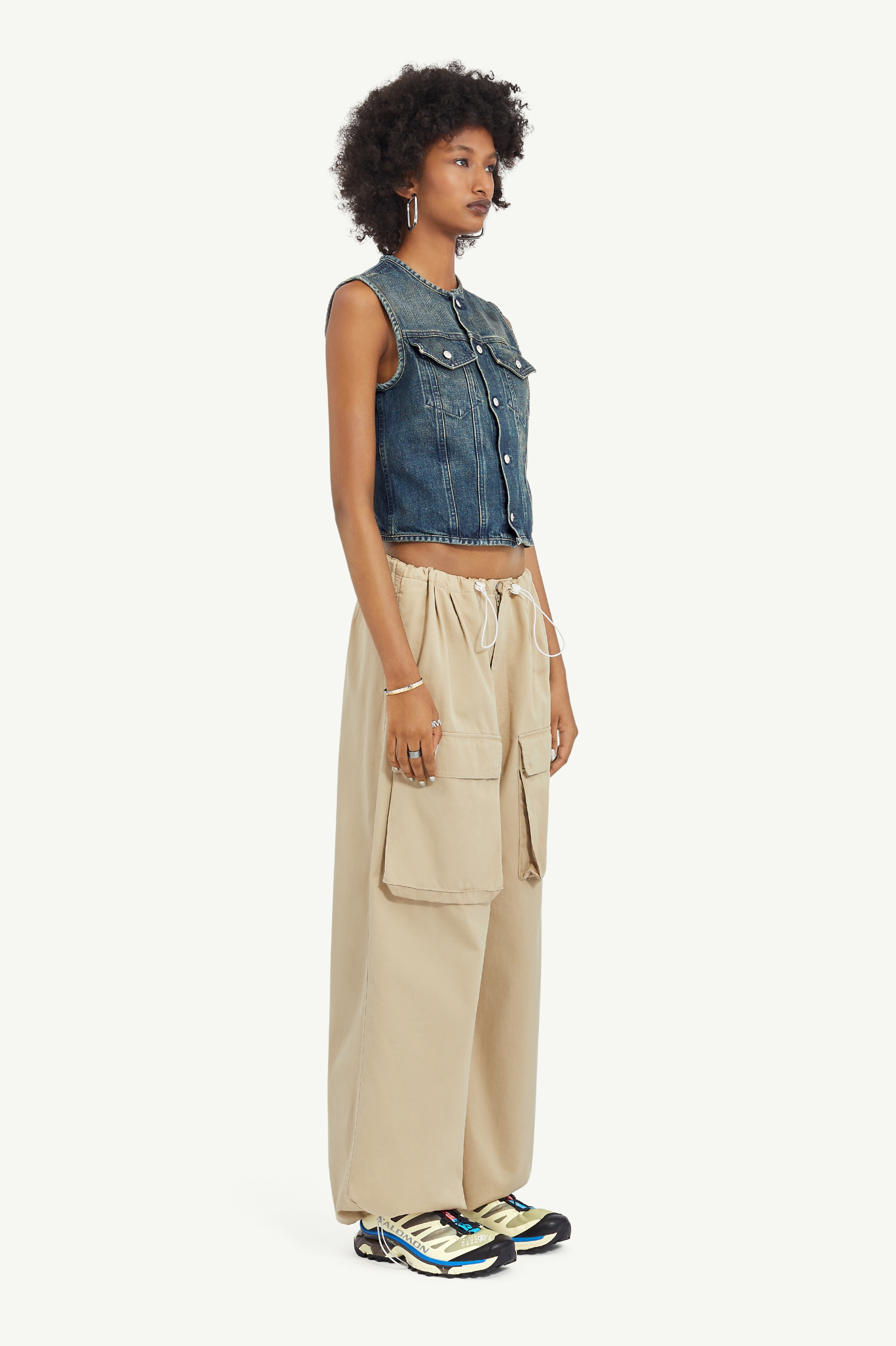 Cotton Gabardine Wide-Leg Trousers - 3