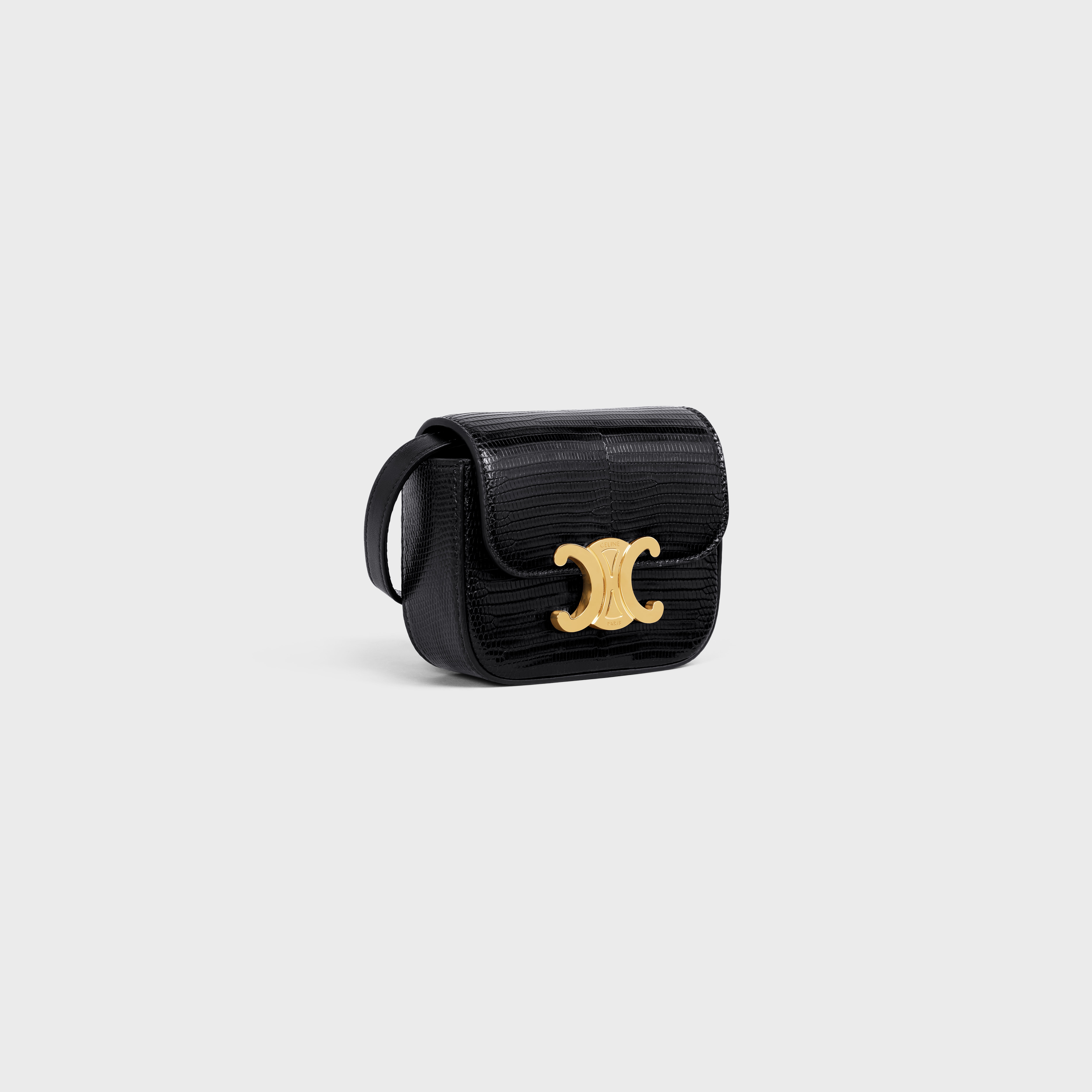 Celine - Card Holder Triomphe in Shiny Calfskin Black for Women - 24S