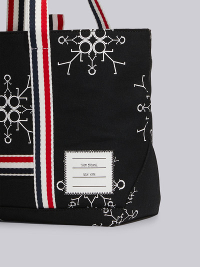 Thom Browne Black Canvas 3d Printed Snowflake Small Tool Tote outlook