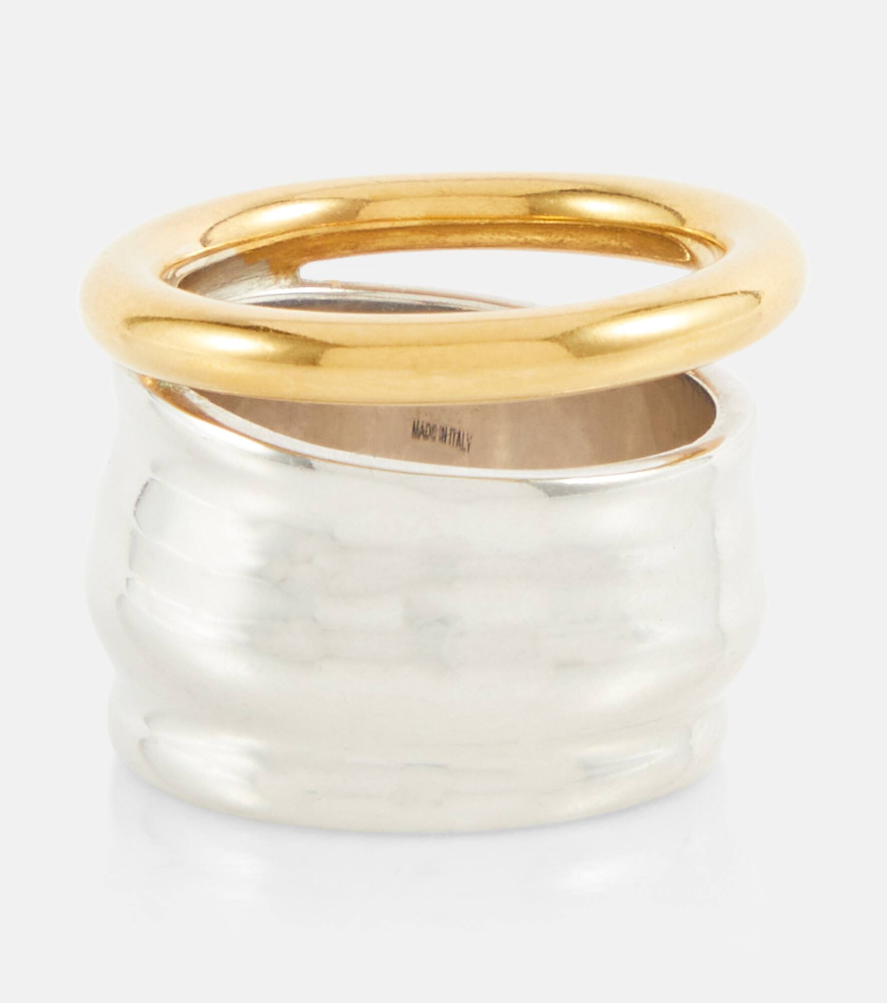 Silver & Gold Nappa Knot Ring - 4