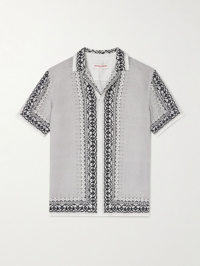 Maitan Camp-Collar Printed Cotton Shirt Gray 1