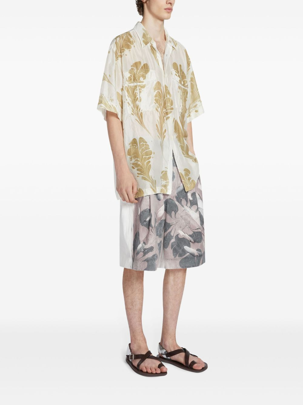 printed silk shirt - 3