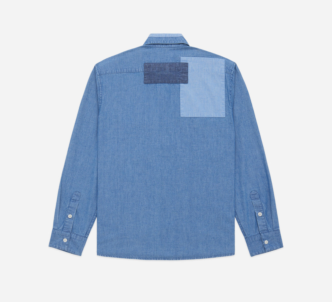 Utility Shirt - Indigo Patchwork Chambray - 2